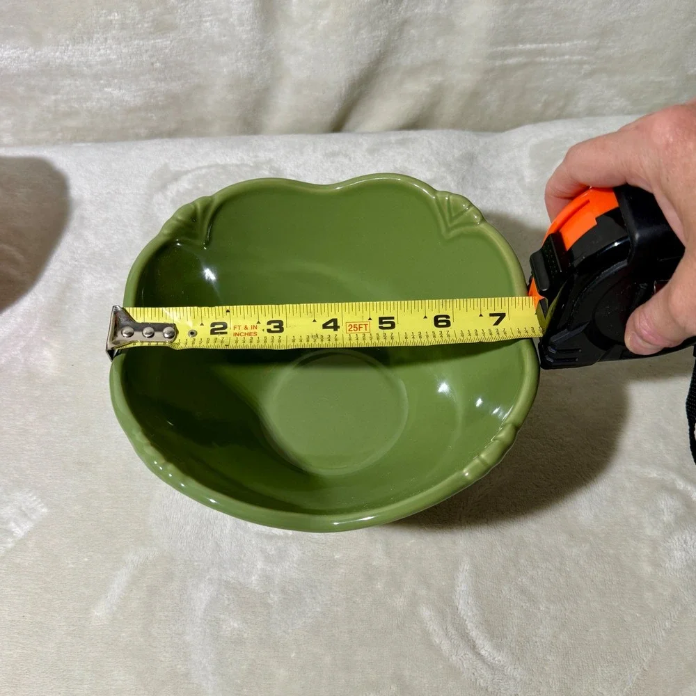 Princess House Pavillion Nesting Bowl Set of 3 Green Orange Yellow Scalloped Rim